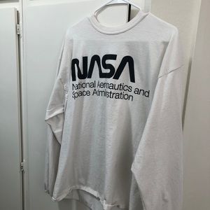 NASA worm logo long sleeved t-shirt white XL